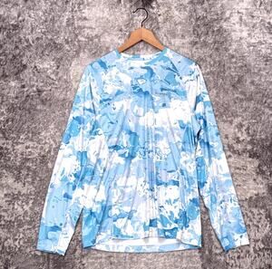 New Simms SolarFlex Long Sleeve Shirt Small Mens Camo Blue